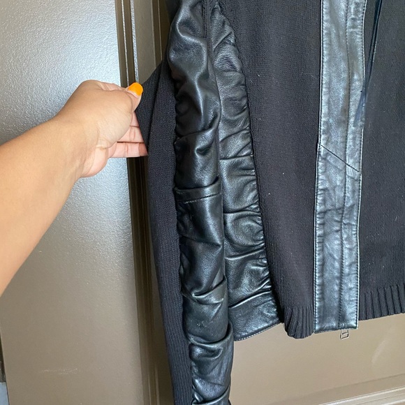 COPY - Express Leather Ruffled Sweater - Picture 4 of 6